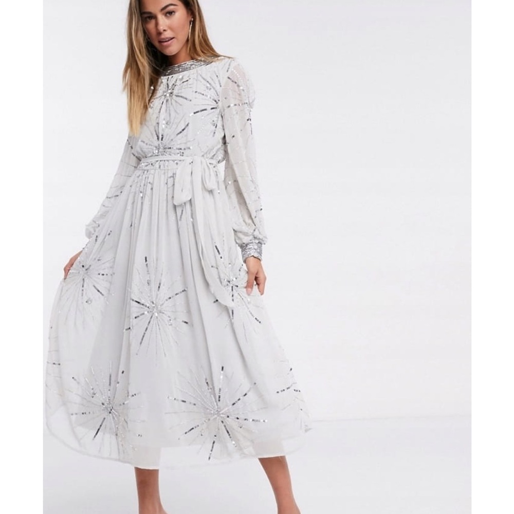 ASOS Frock & frill Elegant White Embellished Dress